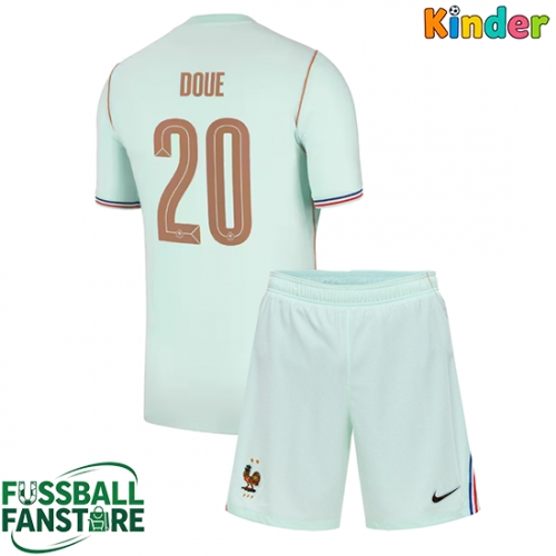 Frankreich Desire Doue #20 Replik Auswärtstrikot Kinder WM 2026 Kurzarm (+ Kurze Hosen)